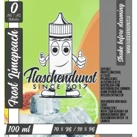 100 ml Frost Limepeach von Flaschendunst - ShortfillLieferumfang: 100ml Frost Limepeach von FlaschendunstGeschmack :Die neuste Kreation&nbsp;aus dem Hause&nbsp;Flaschendunst ! Frische Coole Limonen Pfirsich ! Dein Sommerliquid !Geniesse&nbsp;das neue Sommerliquid und erlebe einen Frische&nbsp;Ferien Feeling Tag ! GENIESSENAuswahl. Shortfill Variante (überdosiertes Liquid zum beimischen von Nikotinshots) - oder Fertigliquid Variante4426Flaschendunst Liquids und Aromen24,90&nbsp;CHFsmoke-shop.ch24,90&nbsp;CHF