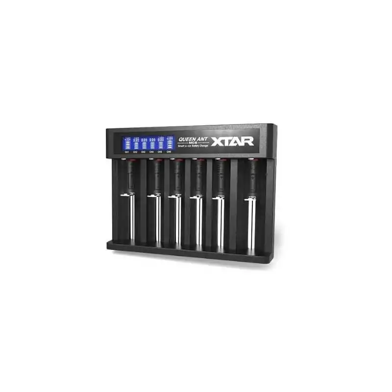 6- Fach Ladegerät MC6 Queen Ant Xtar Light von XTarLieferumfang: 1 x Ladegerät MC6 Queen Ant Xtar Light von XTar Das MC6 Queen Ladegerät ist ein Sechs-Schacht-Ladegerät zum Laden von Li-Ion und Li-Ion IMR Akkus. Die sechs Ladeschächte arbeiten unabhängig voneinander. Ein maximaler Ladestrom von 2A wird bei der Nutzung von zwei Ladeschächten (Schacht 1 und 6) erreicht.Farbe: schwarz4901Xtar Charger38,10 CHFsmoke-shop.ch38,10 CHF