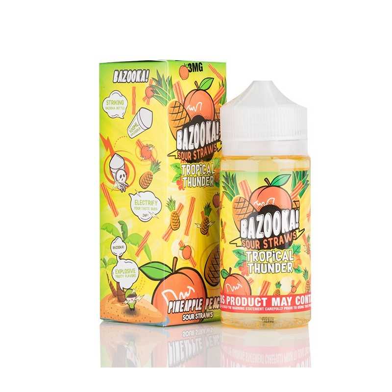 Bazooka Tropical Thunder - Pineapple Peach 0mg 100ml ShortfillLieferumfang:  100 ml Bazooka TGropical Thunder - Pineapple PeachGeschmack: Ananas mit Peach KaugummiPG/VG: 30/70Füllmenge: shortfill 100 ml in 120 ml Chubby Flasche5364Bazooka Liquids USA18,30 CHFsmoke-shop.ch18,30 CHF