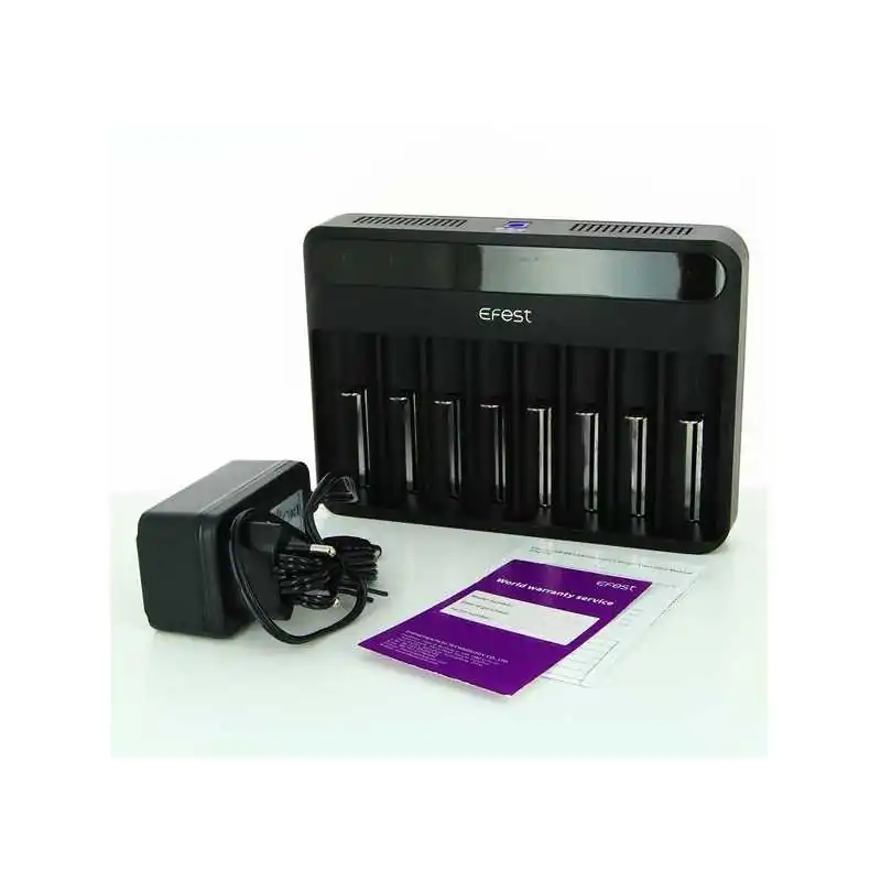 Lush Q8 Ladegerät für Li-Ionen Akkus von EfestLieferumfang: 1x Lush Q8 Ladegerät von EfestDas Modell Q8 ist ein 8-Schacht-Akkulader mit 3 unterschiedlichen Ladeströmen 0,5A * 4, 1A * 2 und 2A *1.  Efest Lush Q8 Produktinformationen:8 getrennte Ladeschächte, einzeln überwachtmehr Infos in der Beschreibung 6121Efest49,10 CHFsmoke-shop.ch49,10 CHF