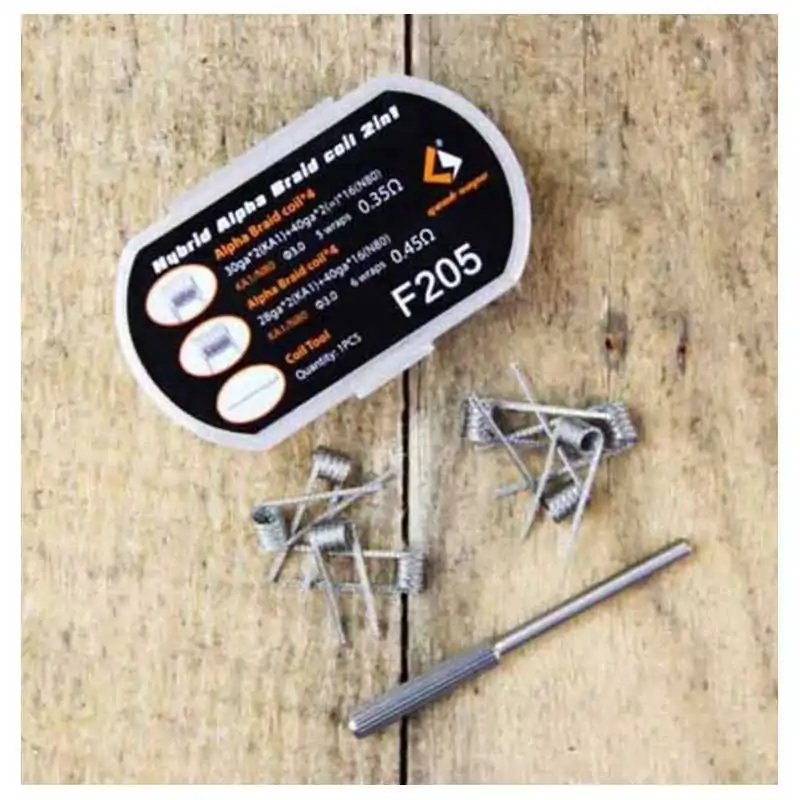 8x Hybrid Alpha Braid coils 2 in 1 - Geekvape - vorgewickelte Coils (F205)Lieferumfang: 8x Hybrid Alpha Braid coils 2in1 - Geekvape - vorgewickelte Coils+ Coil Tool von Geekvape4x Alpha Braid Coils 30ga *2 KA1 + 40ga*2 * 16 NI80 = 0.35 ohm4x Alpha Braid Coils 28ga*2 KA1 + 50g*16 (N80) = 0.45 ohm6917geekvape11,90 CHFsmoke-shop.ch11,90 CHF 8x Hybrid Alpha Braid coils 2 in 1 - Geekvape - vorgewickelte Coils (F205)Lieferumfang: 8x Hybrid Alpha Braid coils 2in1 - Geekvape - vorgewickelte Coils+ Coil Tool von Geekvape4x Alpha Braid Coils 30ga *2 KA1 + 40ga*2 * 16 NI80 = 0.35 ohm4x Alpha Braid Coils 28ga*2 KA1 + 50g*16 (N80) = 0.45 ohm6917geekvape11,90 CHFsmoke-shop.ch11,90 CHF