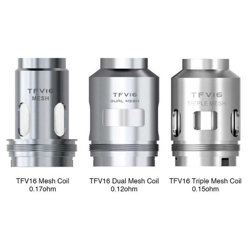 Verdampferköpfe TFV16 Mesh (3 Stück) vers. Ohm - Smok..Verdampferköpfe TFV16 Mesh (3 Stück) vers. Ohm - SmokLieferumfang: 3x Verdampferkop Dual Mesh für reichhaltigen Dampf und GeschmackKonzipiert für den Einsatz zwischen 100 und 120 W (bessere Leistung zwischen 100-120 Watt )0.12. Ω Dual Mesh / 0.15 Triple Mesh / 0.17 Mesh / 0.2 Concial Mesh 8099Smoketech15,90 CHFsmoke-shop.ch15,90 CHF