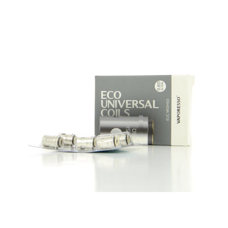 5x Verdampferköpfe ECO Universal Mesh 0.6 Ohm VaporessoLieferumfang: 5x Verdampferköpfe ECO Mesh 0.6 Ohm VaporessoThe ECO Universal Coil (EUC) is specially engineered to keep the sleeve while just replacing the EUC in a convenient way, making vaping affordable!The universal design makes it highly compatible. Get your EUC now!Using Tea Fiber keeps all the benefits of regular cotton but soaks in juice more evenly for a thicker cloud and consistent flavor. Combine that with the meshed coil and you’ll really be living in the clouds.Our patented CCELL (ceramic) coils give you what you need from Nic-Salts and CBD Oils. 8234Vaporesso14,90 CHFsmoke-shop.ch14,90 CHF