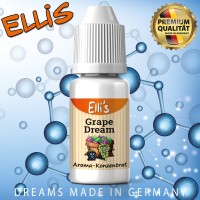 10 ml - Grape Dream - Ellis Lebensmittel Aroma (DIY) TraubeLieferumfang: Grape Dream - Ellis Lebensmittel Aroma (DIY) TraubeLebensmittelaroma 10ml Geschmack:  das Zusammenspiel einiger Beeren mit einer deutlichen Traubennote E-Liquid und Dampfer geeignet Zum selbermischen (Aromen nie pur dampfen) 451Ellis Aromen6,40 CHFsmoke-shop.ch6,40 CHF