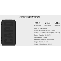 CAPO REGULATED MOD 126 Watt von CIGPET 0.91 Oled (neue Farben)Der CIGPET Capo bietet eine perfekte Kombination aus Leistung und Kunst und ist eine wahre Augenweide und ein Genuss für den Gaumen. Angetrieben von zwei externen 18650-Akkus kann der CIGPET Capo Regulated Box Mod eine maximale Leistung von bis zu 126 W liefern. Darüber hinaus werden umweltfreundliche Materialien verwendet, um Ihnen ein sicheres und sauberes Dampferlebnis zu bieten. Ausgestattet mit einem 0,91-Zoll-OLED-Display bietet Ihnen der Mod eine außergewöhnliche Übersichtlichkeit Ihrer Dampfparameter und vieles mehr. Mehrere Schutzvorrichtungen sorgen für die Sicherheit des Akkus. Holen Sie sich diesen CIGPET Capo Regulated Box Mod und geniessen Sie ein neues Dampferlebnis!Lieferumfang: 1 x CIGPET CAPO Mod.1x Micro-USB-Kabel1x Handbuch1x Garantiekarte8562CIGPET - Official22,90 CHFsmoke-shop.ch22,90 CHF