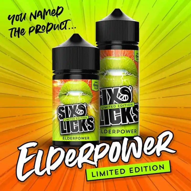 Elderpower Limited Edition 100ml 0mg von Sixs LicksSix LicksELDERPOWERKurz vor der Weihnachtszeit haut Six Licks noch einmal zwei auf jeweils 6000 Stück limitierte Knaller für Euch raus!Der Beginn macht Elderpower! - Angenehmer Mix aus Holunderblüte, frischer Orange und einem Schuss Limette!Aroma: Holunderblüte, Orange, LimetteInhalt: 100 ml überdosiert in einer 120 ml PlastikflascheMischungsverhältnis: 70 % VG / 30 % PGInhaltsstoffe: Propylenglycol, Glycerin, versch. Aromen, Wasser8664sixs Licks Liquids24,90 CHFsmoke-shop.ch24,90 CHF