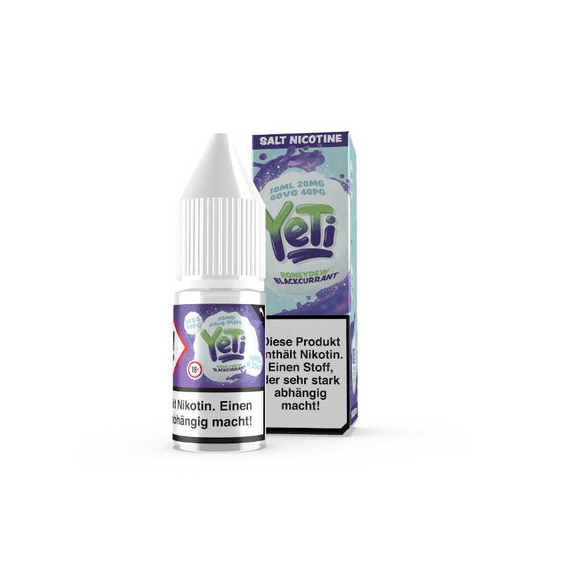 Yeti Nikotinsalz - Honeydew Blackcurrant 20mg/ml 10mlLieferumfang: 1x Yeti Nikotinsalz - Honeydew Blackcurrant 20mg/ml 10mlSüsse Honigmelonen mit Johannisbeere verfeinert Inhalt: 10 mlNikotingehalt: 20mgMischverhältnis: 40% PG / 60% VGInhaltstoffe: Propylenglykol, pflanzliches Glyzerin, Aromen8889Yeti E-Liquid UK5,50 CHFsmoke-shop.ch5,50 CHF