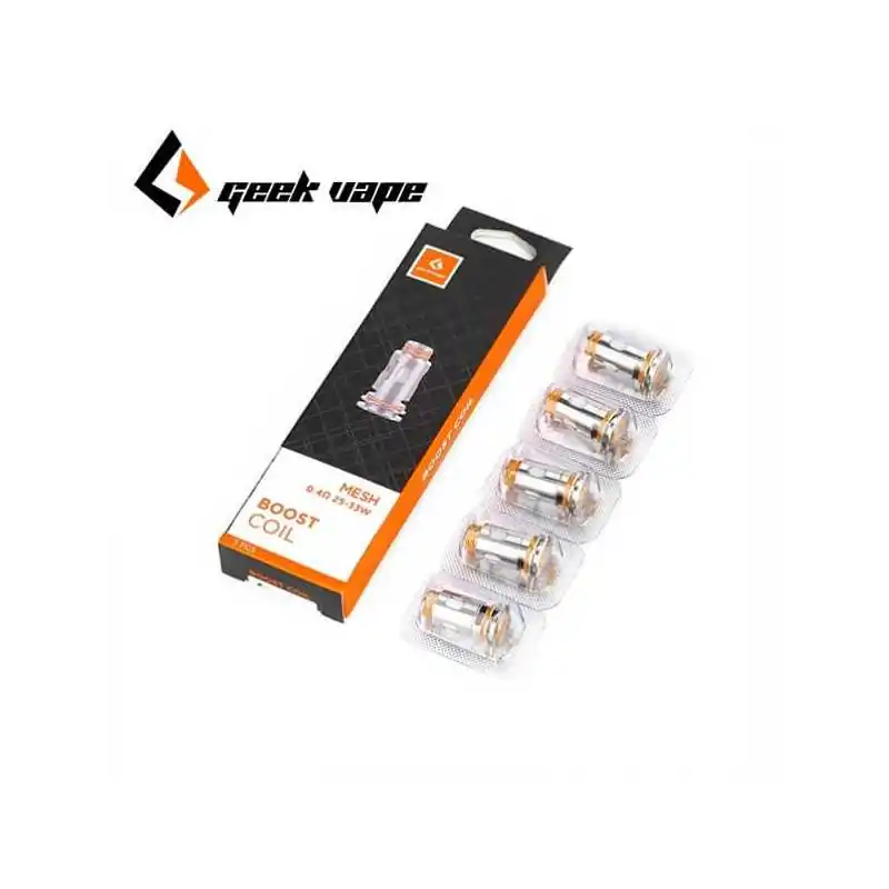 Aegis B Coil Boost Formula - (B-Series) Verdampferköpfe Mesh von GeekvapeLieferumfang1 x 5er Pack GeekVape Aegis Boost Coils 0.6/0.4 ohm auswählbarDie Coils sind mit KA1 als Mesh Coils bestückt und weisen einen Widerstand von 0,6 Ohm auf. Die Verdampferköpfe sind für 20 Watt bis 25 Watt geeignetTechnische DatenMaterial: KA1Widerstand: 0,6 Ohm oder 0.4 ohmLeistungsbereich: 20 Watt-25 WattPassend für folgende Verdampfer: GeekVape Aegis Boost Kit und GeekVape Aegis Boost PodGeekVape Aegis Boost Plus Pod Kit und GeekVape Aegis Boost Plus PodGeekVape Aegis Boost Pro Pod Kit (bei Verwendung des Aegis Boost Plus Pods)GeekVape Aegis Hero Pod Kit (=Aegis 45) und GeekVape Aegis Hero PodGeekVape Z Nano VerdampferGeekVape Z Nano 2 VerdampferGeekVape Mero AIO Pod Kit und GeekVape Mero AIO PodsGeekVape Z50 KitGeekVape Aegis Mini 2 KitGeekVape Aegis Boost 21700 Kit (bei Verwendung des Aegis Boost Plus Pods)GeekVape Aegis Hero 2 Pod KitGeekVape Aegis Boost 2 Pod Kit und Aegis Boost 2 Pods8906geekvape10,40 CHFsmoke-shop.ch10,40 CHF