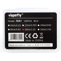 Prebuilt Coil KA1 - 100 Stück by Vapefly- 0.5 OhmLieferumfang: 100 Stück Prebuilt Coil KA1 - 100 Stück by Vapefly vers. AuswahlDie KA1 Prebuilt Coils von VapeflyVapefly bringt vorgefertigte Coils für den Selbstwickler. Diese Coils sind aus Kanthal (KA1) gefertigt und mit einem Widerstand von 0.5 Ohm, erhältlich. So ist für jeden Bereich bestimmt etwas dabei.Die Beine der Coils sind jeweils parallel gestellt und können bei Bedarf auch gegenüberliegend gestellt werden. Ihr Innendurchmesser beträgt 3.0 mm.In einer Packung befinden sich 100 Stück vorgefertigte Coils. Damit sollte jeder Selbstwickler eine ganze Weile auskommen.0.5 ohm Auswahl9215Vapefly8,90 CHFsmoke-shop.ch8,90 CHF Prebuilt Coil KA1 - 100 Stück by Vapefly- 0.5 OhmLieferumfang: 100 Stück Prebuilt Coil KA1 - 100 Stück by Vapefly vers. AuswahlDie KA1 Prebuilt Coils von VapeflyVapefly bringt vorgefertigte Coils für den Selbstwickler. Diese Coils sind aus Kanthal (KA1) gefertigt und mit einem Widerstand von 0.5 Ohm, erhältlich. So ist für jeden Bereich bestimmt etwas dabei.Die Beine der Coils sind jeweils parallel gestellt und können bei Bedarf auch gegenüberliegend gestellt werden. Ihr Innendurchmesser beträgt 3.0 mm.In einer Packung befinden sich 100 Stück vorgefertigte Coils. Damit sollte jeder Selbstwickler eine ganze Weile auskommen.0.5 ohm Auswahl9215Vapefly8,90 CHFsmoke-shop.ch8,90 CHF