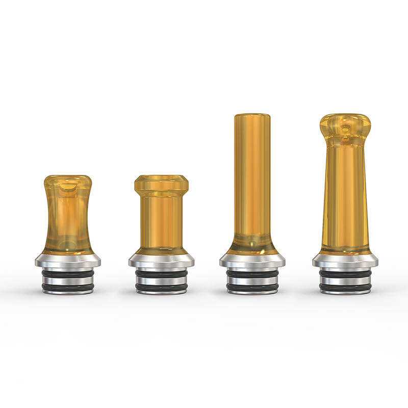 4 in 1 Drip Tip Kit von Ambition Mods MTL vers. Farben (510)Das 4 in 1 Drip Tip Kit von Ambition Mods steht für AbwechslungBestehend aus einem Edelstahl Sockel, in welche die  Drip Tip Aufsätze eingeschraubt werden, passen sie auf alle 510 Anschlüsse. Zur Auswahl stehen 4 verschiedene Verdampfer Mundstücke, welche aufgrund unterschiedlicher Luftbohrung von DL oder MTL Usern genutzt werden können.Drip Tip Typ510erArtikeltypDrip TipDampfbedürfnisMTL (Mouth to Lung), DTL (Direct to Lung)FarbenTransparentMaterialEdelstahl, PC (Polycarbonat)Anschlüsse510erSichtbare Länge13.0 mm, 23.0 mmLänge19.5 mmDurchmesser8.5 mmLuftbohrung3 mm, 3.5 mmO-Ringe2 O-Ringe am 510 AnschlussLieferbar in verschiedenen Farben gemäss abbildung 9222Ambition Mods14,90 CHFsmoke-shop.ch14,90 CHF