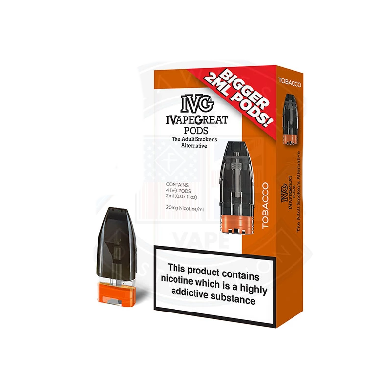 I VG Pods Tobacco 20mg 4 PodsSpeziell für die Verwendung mit dem neuen IVG-Pod-Gerät entwickelt.I VG Pods Tobacco fängt eine sanfte Mischung aus traditionellem, fein geschnittenem, reichhaltigem amerikanischen Tabak ein.I VG Pods Tobacco ist ein vorgefüllter 2ml-Pod für das neue IVG-Pod-System. Diese Hülse enthält 20 mg Nikotin.4 Pods pro Packung9813I VG (I Vape Great) Premium Liquids9,60 CHFsmoke-shop.ch9,60 CHF
