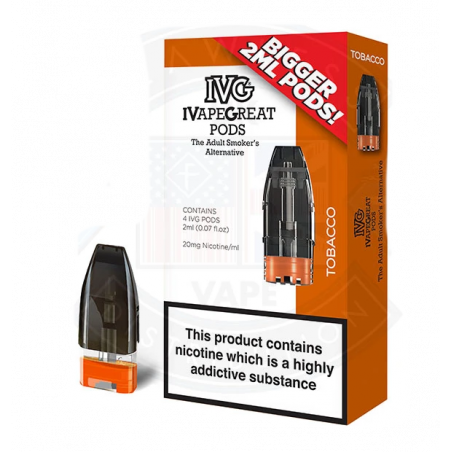 IVG Pods Tobacco 20mg 4 Pack IVG Pods Tobacco 20mg 4 Pack