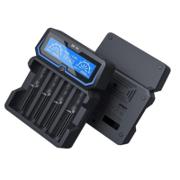 Ladegerät X4 (Extended Version) - XTAR 4 SchachtLieferumfang1 x XTAR X4 4-Slot Charger Ladegerät1 x Europa Netzstecker1 x BenutzerhandbuchXTAR stellt das neue X4 Ladegerät vor, ein 4-Schacht-Ladegerät welches mit sämtlichen Schutzfunktionen ausgestattet ist und die Akkus mit bis zu 2A lädt. Das Ladegerät ist aus flammhemmendem PC Material gefertigt und mit einem übersichtlichen Display ausgestattet. Das Display zeigt den Echtzeit-Ladestrom, die Ladekapazität, den Akku-Typ und die Akkuspannung an. Der Ladestrom wird automatisch gewählt, dieser beträgt bei Laden eines Akkus 2A, bei Laden von 2 Akkus jeweils 1A und bei Laden von 4 Akkus jeweils 0,5A. Die Stromversorgung erfolgt entweder über den Micro-USB Port oder den AC-Eingang.Die integrierten Schutzfunktionen, Überhitzungs-, Überladungs- und Kurzschlussschutz, sorgen für einen hohen Sicherheitsstandart und verlängern die Lebensdauer der Akkus. Mit dem USB Ausgang an der Rückseite kann das XTAR X4 zusätzlich als Powerbank für Smartphones und andere Geräte genutzt werden. Dafür muss ein Akku in Schacht 4 eingelegt werden. Kompatibel mit:Li-Ion:14500, 14650, 16340, 17335, 17500, 17670, 18350, 18490, 18500, 18650, 18700, 20700, 21700, 22650, 25500, 266509851Xtar Charger39,90 CHFsmoke-shop.ch39,90 CHF