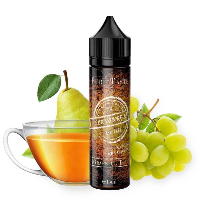 Grapeful Tea Longfill 15ml von Flavour54 (Longfill)Das Grapeful Tea Longfill Aroma von Flavour54 verwöhnt ihre Sinne mit einem feinen Grüntee, durch die verführerische Süsse aus erlesensten Moseltrauben wird Geschmack des Tees verfeinert. Um die Geschmackskomposition abzurunden wurde dem Grapeful Tea eine feine Note aus saftigen Birnen dazugemischt. Mit dem Grapeful Tea erwartet Sie eine unvergessliche Reise, die Eure Sinne verführen wird und bei der Sie Ihre Seele baumeln lassen können!Birne, Moseltrauben, Tee, Tee-Grün, TraubenAroma- Mischverhältnis:  Bis zum Rand mit Base auffüllen (45ml) 9954Flavorist Deutschland7,90 CHFsmoke-shop.ch7,90 CHF