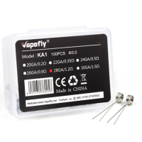 Prebuilt Coil KA1 - 100 Stück by Vapefly- 0.5 OhmLieferumfang: 100 Stück Prebuilt Coil KA1 - 100 Stück by Vapefly vers. AuswahlDie KA1 Prebuilt Coils von VapeflyVapefly bringt vorgefertigte Coils für den Selbstwickler. Diese Coils sind aus Kanthal (KA1) gefertigt und mit einem Widerstand von 0.5 Ohm,  erhältlich. So ist für jeden Bereich bestimmt etwas dabei.Die Beine der Coils sind jeweils parallel gestellt und können bei Bedarf auch gegenüberliegend gestellt werden. Ihr Innendurchmesser beträgt 3.0 mm.In einer Packung befinden sich 100 Stück vorgefertigte Coils. Damit sollte jeder Selbstwickler eine ganze Weile auskommen.0.5 ohm Auswahl9215Vapefly8,90 CHFsmoke-shop.ch8,90 CHF
