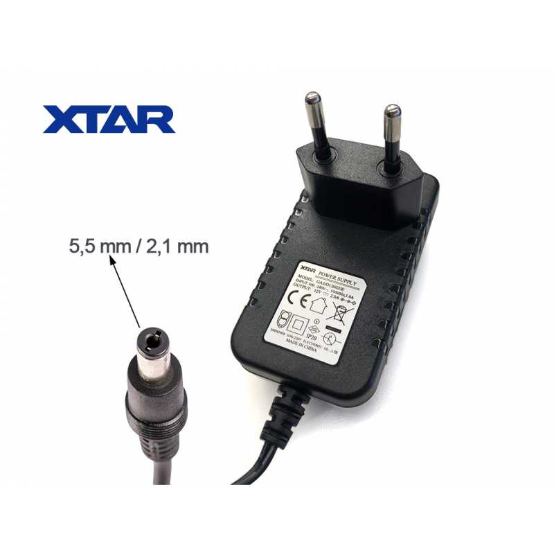 Netzteil für Ladegerät 12 Volt 1000mA 24W von XTARXTAR Ersatznetzteil für LadegeräteDieses Netzteil ist passend für viele Geräte wie z. B.: Xtar Ladegerät: VP1, VP2, VP4, SP1, WP2.2, XP4c und dem Efest Ladegerät: LUC V1Auch passend für: Notebooks, Laptops, Drucker, Scanner, Router, Hubs, Telefone, ISDN Anlagen, Telefon Anlagen, Faxgeräte, TFT und LCD Monitore und viele weitere EDV Geräte.Eigenschaften:Eingang: 100V - 240V 50/60Hz 0,35AEingangsspannung: 220V - zweipoliges NetzkabelAusgang: 12V (12 Volt) 1000mA (1 Ampere)Ausgangsleistung: 24W (24 Watt)Steckermaße: 5,5 mm x 2,1 mmFarbe: SchwarzZertifikate: UL, cUL, CCC, CE, CB, GS, FCC, UL, EK, SAA, CSA, PSEPolarität:(+) Pluspol: Innen(-) Minuspol: Außen9966Xtar Charger8,90 CHFsmoke-shop.ch8,90 CHF