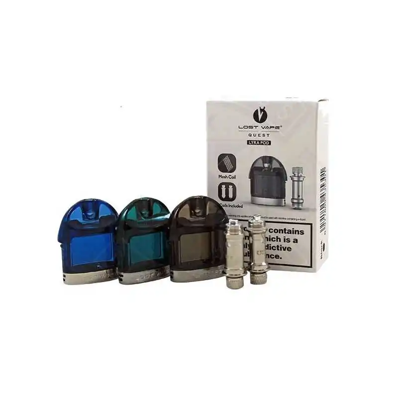 LOST VAPE QUEST LYRA POD (Mit 2 COILS) 2 MLLOST VAPE QUEST LYRA POD (Mit 2 COILS) 2MLDie Lyra-Ersatzpod-Kartusche ist speziell für das LYRA POD KIT entwickelt worden. Sie hat eine Saftkapazität von 2 ml. Sie ist von oben befüllt und verfügt über zwei Einfüllöffnungen, die sich unter der abnehmbaren Mundstückabdeckung befinden, um ein Auslaufen zu verhindern.Jedes Lyra-Ersatzpod wird mit einer der beiden Lyra-Spulen geliefert: 0,6 Ohm Maschenspule und 1,2 Ohm Normalspule. Ein Pod pro Packung ist in 3 verschiedenen Farben erhältlich.9981Lost Vape7,90 CHFsmoke-shop.ch7,90 CHF LOST VAPE QUEST LYRA POD (Mit 2 COILS) 2 MLLOST VAPE QUEST LYRA POD (Mit 2 COILS) 2MLDie Lyra-Ersatzpod-Kartusche ist speziell für das LYRA POD KIT entwickelt worden. Sie hat eine Saftkapazität von 2 ml. Sie ist von oben befüllt und verfügt über zwei Einfüllöffnungen, die sich unter der abnehmbaren Mundstückabdeckung befinden, um ein Auslaufen zu verhindern.Jedes Lyra-Ersatzpod wird mit einer der beiden Lyra-Spulen geliefert: 0,6 Ohm Maschenspule und 1,2 Ohm Normalspule. Ein Pod pro Packung ist in 3 verschiedenen Farben erhältlich.9981Lost Vape7,90 CHFsmoke-shop.ch7,90 CHF