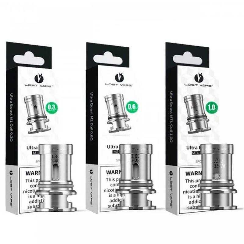 ULTRA BOOST V2 Coils - Verdampferköpfe von LOST VAPE (5 Coils)Lieferumfang: Packung mit 5 Ultra-Boost-Verdampferköfpen für Gemini Hybrid, BTB Back to Basic, Thelema Pod und Lost Vape's Ultra-Boost X Ultra-Boost M1 0.3Ω empfohlen bei 30W-40W.Ultra Boost M2 0.6Ω empfohlen bei 20W-28W.Ultra Boost M4 0.2Ω empfohlen bei 40W-60W.Ultra-Boost MTL 1Ω empfohlen bei 8W-15W.10011Lost Vape14,90 CHFsmoke-shop.ch14,90 CHF ULTRA BOOST V2 Coils - Verdampferköpfe von LOST VAPE (5 Coils)Lieferumfang: Packung mit 5 Ultra-Boost-Verdampferköfpen für Gemini Hybrid, BTB Back to Basic, Thelema Pod und Lost Vape's Ultra-Boost X Ultra-Boost M1 0.3Ω empfohlen bei 30W-40W.Ultra Boost M2 0.6Ω empfohlen bei 20W-28W.Ultra Boost M4 0.2Ω empfohlen bei 40W-60W.Ultra-Boost MTL 1Ω empfohlen bei 8W-15W.10011Lost Vape14,90 CHFsmoke-shop.ch14,90 CHF