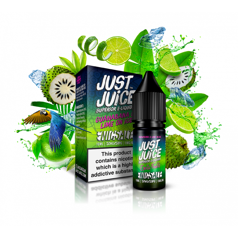 10 ml GUANABANA & LIME ON ICE BY JUST JUICE - 6 mgLieferumfang: 10 ml GUANABANA &amp; LIME ON ICE NIC SALT ELIQUID BY JUST JUICET JUICEGeschmack: Treten Sie in das Unbekannte ein und erleben Sie ein überwältigendes Geschmackserlebnis aus unserem Sortiment an Nizza-Salz aus exotischen Früchten, auf das Sie immer wieder zurückkommen werden. Mit einem Hauch von Banane, Ananas und Sahne, abgerundet mit einem Hauch von Limette, der Ihnen das Wasser im Mund zusammenlaufen lässt, so dass Sie erfrischt und bereit für mehr sind!Nikotinsalz 20mg oder 3mg NikotinMade in Malaysia - 50 VG 20 mg Nicsalt10073Just Juice - Superier E-Liquids4,50 CHFsmoke-shop.ch4,50 CHF