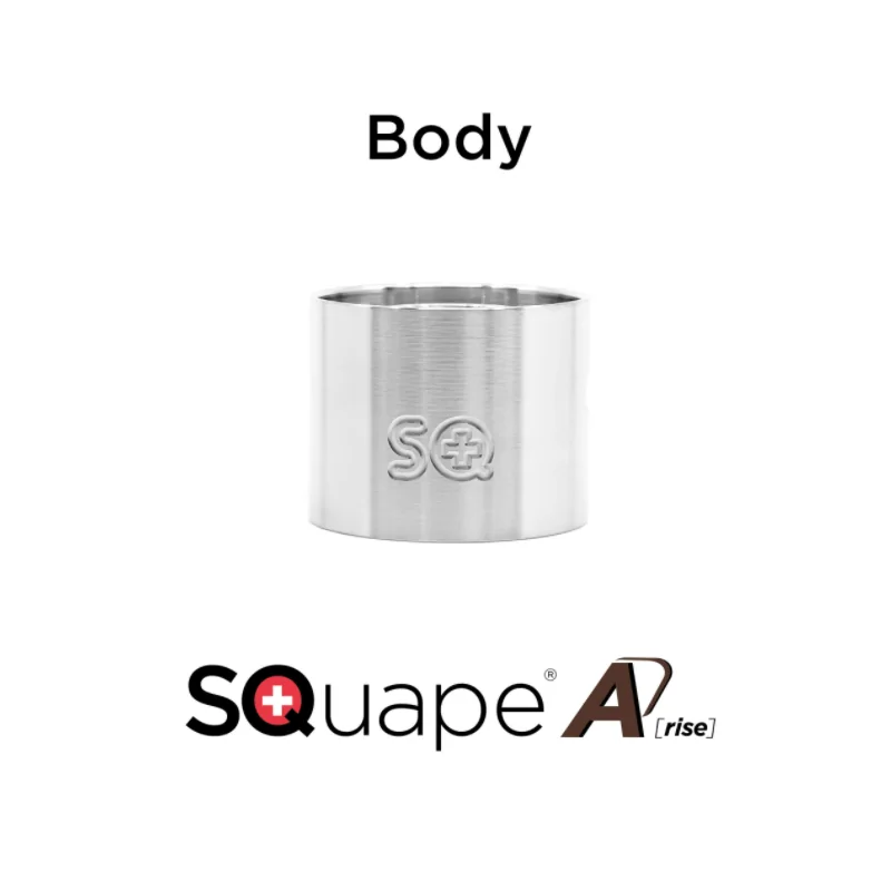 Gehäuse Body SQuape A[rise] - SilberLieferung: 1 x Gehäuse "Honeycomb" SQuape A[rise]Das&nbsp;Gehäuse "Honeycomb"&nbsp;ist eine weitere untere Tanksektion beim&nbsp;SQuape A[rise]&nbsp;und anstelle von grossen Luftlöchern verfügt dieses Gehäuse über 10 kleine Luftlöcher auf beiden Seiten. Dieses Gehäuse mit der Honeycomb Luftführung ist speziell für RDL und MTL Setups gedacht sowie erhält Ihr SQuape A[rise] einen neuen Look.Das Gehäuse wird ohne O-Ringe ausgeliefert. Sie benötigen für die Zusammenstellung eines kompletten SQuape A[rise] zusätzlich: Ersatzset, Base, Closing Ring, Tank (PSU, Edelstahl, Quartzglas), Kamin, Top Cap und allenfalls ein SQuip Tip.&nbsp;Material: Edelstahl 316L10195Stattqualm / Squape10,10&nbsp;CHFsmoke-shop.ch10,10&nbsp;CHF
