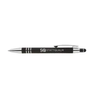 SQuape Kugelschreiber -Merchandising- SQ StattqualmDer SQ Kugelschreiber ist ein Celena Soft-Touch Kugelschreiber aus Metall mit StylusFarbe: Schwarz / Chrom -&nbsp;Blaue MineEigenschaften:Stylus zur Bedienung sämtlicher Touchscreen-GeräteSoft-Touch-Schaftleichtes, aber dennoch robustes Aluminiumlanglebige Lasergravur mit SQ StattQualm Logomit blauer Tinte10439Stattqualm / Squape1,80&nbsp;CHFsmoke-shop.ch1,80&nbsp;CHF