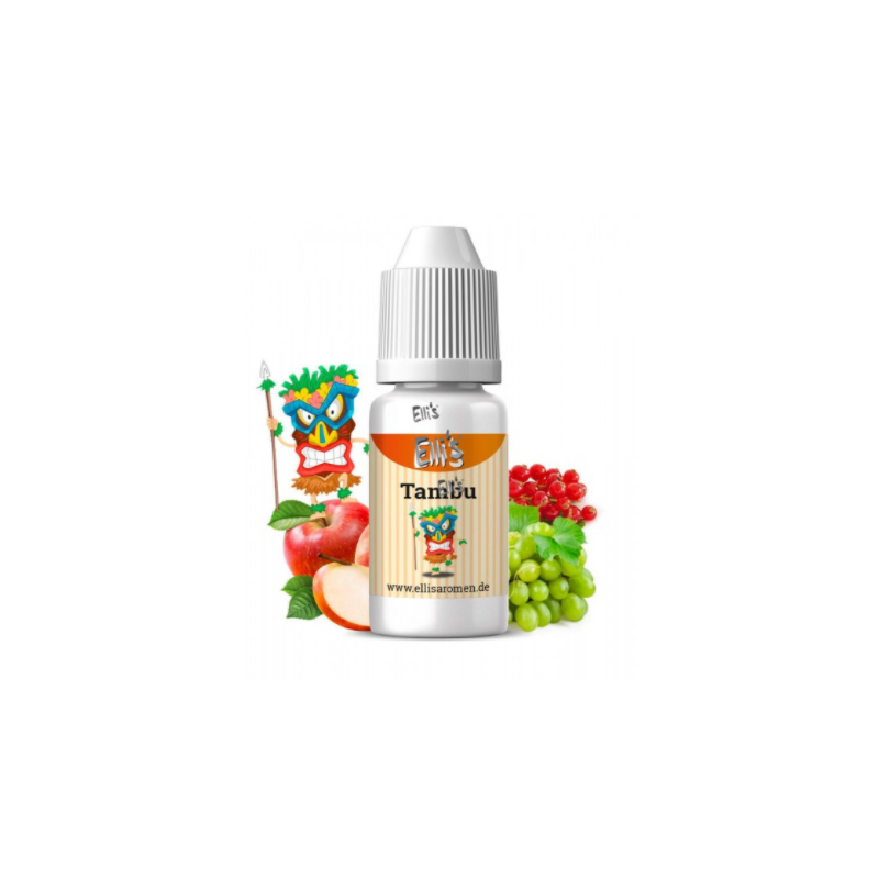 10 ml - Tambu - Ellis Lebensmittel Aroma (DIY)Lebensmittel Aroma Ellis Mr. UnisonicGeschmck: Grüne Traube trifft auf frischen Apfel und süße Johannisbeere. (Prädestiniert um mit Menthol zu verfeinern. Im Aroma selbst ist kein Menthol enthalten)10ml Flasche2127Ellis Aromen6,40 CHFsmoke-shop.ch6,40 CHF