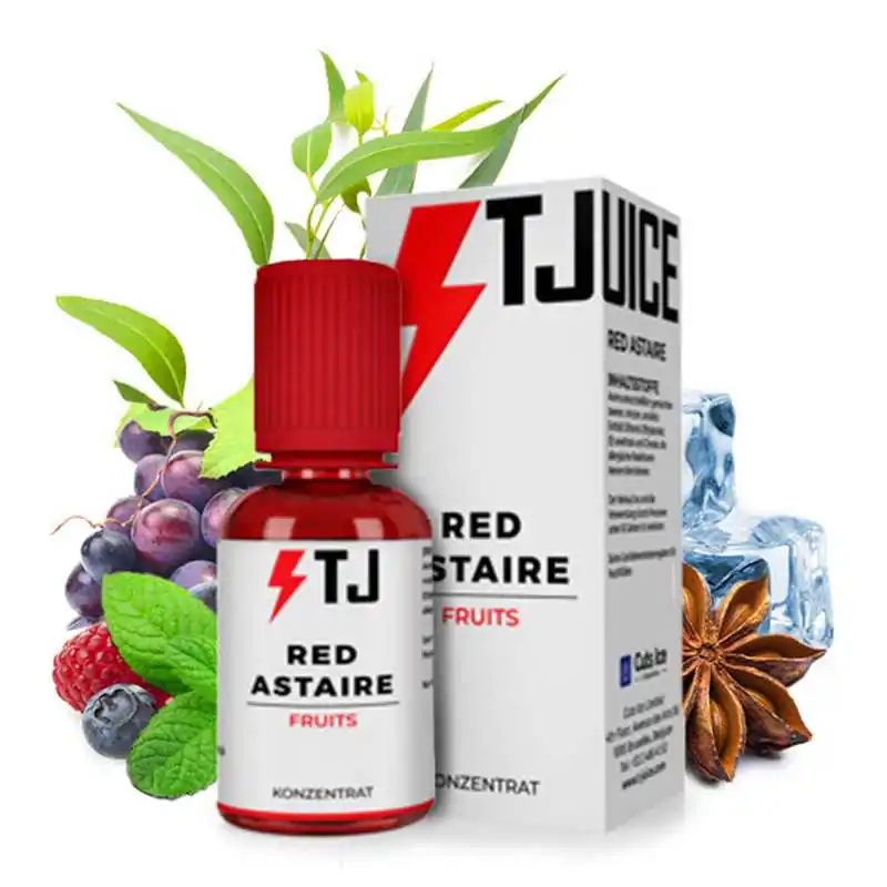 Red Astaire 30ml Aroma - T-Juice GB (DIY) - AstaireLieferumfang: 1x 30ml Red Astaire AromaGeschmack: eine komplexe Fruchtmischung aus verschiedensten Zutaten, die zu einem harmonischen Ganzen zusammenschmelzen.Rote Beeren und schwarze Trauben in Verbindung mit Eukalyptus, Anis und Menthol lässt Ihre Geschmacksknospen noch lange nach dem Ausatmen eine "Party feiern".Aroma nicht Pur dampfen!Mischverhältnis: 10-15% empfohlene: Reifezeit: 1-2 Tage2300t-juice logo10,40 CHFsmoke-shop.ch10,40 CHF