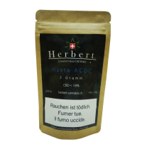Masta ACDC Indoor CBD Blüten 5 grammMasta ACDC Indoor CBD Blüten 5 grIndoor CBD Blüten aus der SchweizDie Masta ACDC CBD Blüte glänzt mit einer intensiven fruchtigen Note und gehört zu den beliebtesten CBD Indoor Blüten.Masta ACDC ist eine ausgewogene Mischung aus Sativa und Indica Genetiken, abstammend von der legendären Sorte Cannatonic. Die Blüten haben einen Gehalt von etwa 18% CBD auf bis zu 0.9% THC.Herbert produziert Cannabis in modernen Indoor Anlagen und schafft somit perfekte Bedingungen für die Produktion von Blüten höchster Qualität. Lieferumfang: 5grohne THC10945Herbert Premium Swiss Indoor Cannabis CBD36,00 CHFsmoke-shop.ch36,00 CHF