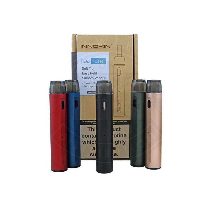 INNOKIN EQ FLTR VAPE KIT - vers. FarbenINNOKIN EQ FLTR VAPE KIT - vers. FarbenInnokin EQ FLTR Kit ist eine Zigarette Form vape Kit, angetrieben durch eingebaute 400mAh Batterie und feuert bis zu 9,5W. Innokin EQ FLTR ist mit einer LED-Anzeige für die verbleibende Leistung ausgestattet. Der EQ FLTR Kit kommt mit der 2ml Patrone, 1,2ohm integrierte Spule und die Kappe, die deckt und schützt die Tropfspitze. Der EQ FLTR ist perfekt für Raucher, die mit dem Rauchen aufhören wollen oder schon einmal versucht haben, aufzuhören, aber das Gefühl des Rauchens einer Zigarette bevorzugen. Mit unserem Auto-Draw-Design, das in den Pod eingebaut ist, können Sie einfach inhalieren und die einzigartigen Aromen zu Ihrer Zufriedenheit rauchen. Spezifikationen: Akku - 400mAh Maximaler Ausgangsstrom - 3A Tank Kapazität - 2ml Spulenvariante - 1.2 Zepterspule Wattleistung Bereich - 7W bis 9.5W Innokin EQ FLTR Kit ist eine Zigarette Form vape Kit, angetrieben durch eingebaute 400mAh Batterie und feuert bis zu 9,5W. Innokin EQ FLTR ist mit einer LED-Anzeige für die verbleibende Leistung ausgestattet. Der EQ FLTR Kit kommt mit der 2ml Patrone, 1,2ohm integrierte Spule und die Kappe, die deckt und schützt die Tropfspitze. Der EQ FLTR ist perfekt für Raucher, die mit dem Rauchen aufhören wollen oder schon einmal versucht haben, aufzuhören, aber das Gefühl des Rauchens einer Zigarette bevorzugen. Mit unserem Auto-Draw-Design, das in den Pod eingebaut ist, können Sie einfach inhalieren und die einzigartigen Aromen zu Ihrer Zufriedenheit rauchen.Spezifikationen:Akku - 400mAhMaximaler Ausgangsstrom - 3ATank Kapazität - 2mlSpulenvariante - 1.2 ZepterspuleWattleistung Bereich - 7W bis 9.5WLieferumfang: 1 x EQ FLTR Akkuträger.1 x EQ FLTR Verdampfer.1 x Innokin S Coil - 1.2 Ohm.5 x FLTR Filter.1 x Schutzkappe.1 x Kunststoff Drip Tip.1 x USB Ladekabel.1 x Bedienungsanleitung.11197Innokin18,30 CHFsmoke-shop.ch18,30 CHF