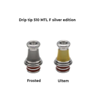 Drip tip 510 MTL F - ver. FarbenDrip tip 510 MTL F silver oder black edition ver. FarbenGem. AbbildungPassend auf alle 510 AnschlüsseThe Straight 510 drip tips are available in multiple variances and are ideal as a direct replacement for any 510 drip tip on any tank. featuring 2 O-rings to ensure a nice tight fit.11233Drip Tip6,50 CHFsmoke-shop.ch6,50 CHF