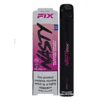 Nasty Juice Salt Nic Fix Version 2 Blackcurrant Cotton Candy - 20mgNasty Juice Salt Nic Fix Version 2 Blackcurrant Cotton Candy 2ml - 20mg (nicht aufladbar)Nasty Juice Fix ist ein Einweg-Pen, der entwickelt wurde, um sicherzustellen, dass jeder die gleichen Nasty Juice-Aromen auf die einfachste Weise genießen kann.&nbsp; Der Nasty Fix Bar bietet dem Nutzer ein unkompliziertes und einfaches Vape-Erlebnis.Das Blackcurrant Cotton Candy E-Liquid kombiniert Beerenfrüchte mit zuckrigen, süßen Noten. Der saftige und leicht säuerliche Geschmack der schwarzen Johannisbeere vermischt sich mit karnevalistisch inspirierter Zuckerwatte für einen süßen Abgang.Nasty Juice Fix Disposable Pod System ist eine fantastische Pod-Marke, die sich durch ein Konzentrationsverhältnis von 40% VG (Vegetable Glycerine) und 60% Mixed PG (Propylene Glycol) auszeichnet und hochwertige Lebensmittelaromen und Salt Nikotin enthält. Ein Gerät für MTL (Mouth To Lung) vaping!NASTY FIX EINWEG VAPE POD EIGENSCHAFTEN:- Kompakt &amp; leicht- Problemlos &amp; einfach zu benutzen- Gleicher großartiger Geschmack und Zufriedenheit- Bequem und stilvoll- 2% (20mg)/1%(10mg) Nikotinstärke- Angetrieben von einer 700mAh Batterie- Enthält 2ml Nasty Salts e-Flüssigkeit- Liefert ca. 675 Züge- mit einstellbarer Airflow Control (Luftzug)Enthält:&nbsp; &nbsp; Nasty Fix Schwarze Johannisbeere Zuckerwatte Einweg-DampfgerätEinweggerät , nicht aufladbar nicht auffüllbar11328Nasty Juice4,80&nbsp;CHFsmoke-shop.ch4,80&nbsp;CHF