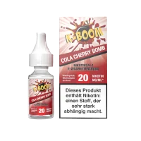 10 ml - K-Boom Nikotinsalz - Cola Cherry Bomb 20mgK-BOOMCola Cherry Bomb - NikotinsalzEine leckere Mischung aus Cherry Coke und Himbeerlimonade!Aroma:&nbsp;Cola, Kirsche, HimbeerlimonadeNikotinmenge: 20mg NikotinsalzInhalt: 10 ml Liquid für E-ZigarettenInhaltsstoffe: pflanzliches Glycerin, Propylenglykol, Nikotinsalz&nbsp;10912K-Boom5,90&nbsp;CHFsmoke-shop.ch5,90&nbsp;CHF