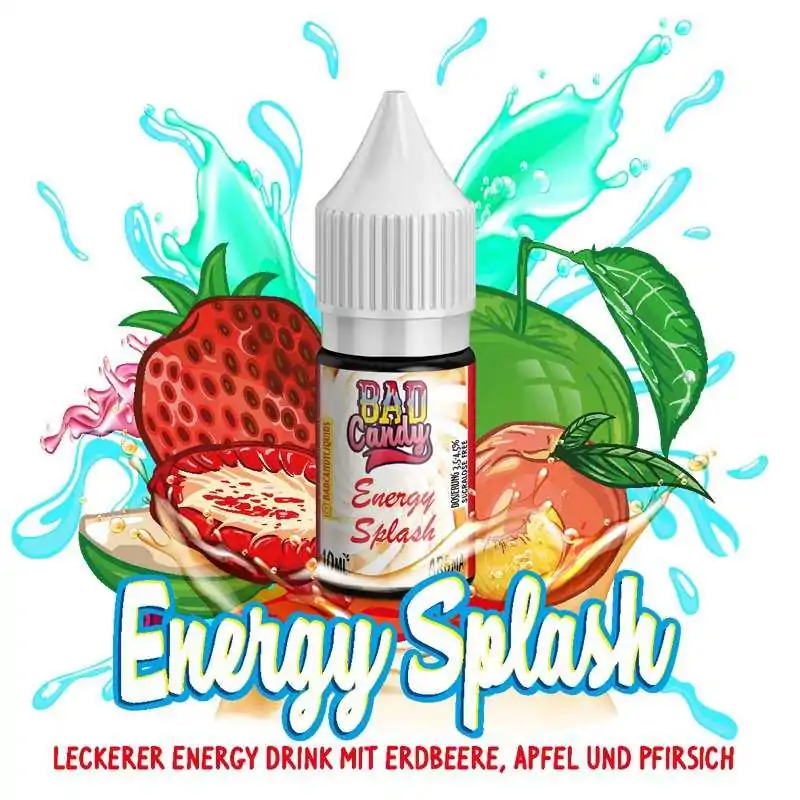 Energy Splash - 10ml von Bad Candy - Aroma (DIY)Lieferumfang: Energy Splash - 10ml von Bad Candy - Aroma (DIY)Das Energy Bomb Aroma ist ein leckerer Energydrink, der mit süssen Erdbeeren, Apfel und Pfirsich verfeinert wurde.Aroma nie pur dampfenArtikeltypAromen-KonzentrateHerstellerBad CandyNatürlich100% NatürlichGeschmackFrucht, Getränke, SüssVerwendete AromenApfel-Grün, Erdbeeren, Energy-Drink, PfirsichInhaltsstoffeKünstliche Aromen, Naturidentische Aromen, Propylenglykol E1520FlaschenartPE-FlascheTrägerstoffPropylenglykolInhalt / Grösse10.0 mlHerkunftDeutschlandDosierung - Liquids ca. 8 %11370Bad Candy Vape Longfill4,50 CHFsmoke-shop.ch4,50 CHF Energy Splash - 10ml von Bad Candy - Aroma (DIY)Lieferumfang: Energy Splash - 10ml von Bad Candy - Aroma (DIY)Das Energy Bomb Aroma ist ein leckerer Energydrink, der mit süssen Erdbeeren, Apfel und Pfirsich verfeinert wurde.Aroma nie pur dampfenArtikeltypAromen-KonzentrateHerstellerBad CandyNatürlich100% NatürlichGeschmackFrucht, Getränke, SüssVerwendete AromenApfel-Grün, Erdbeeren, Energy-Drink, PfirsichInhaltsstoffeKünstliche Aromen, Naturidentische Aromen, Propylenglykol E1520FlaschenartPE-FlascheTrägerstoffPropylenglykolInhalt / Grösse10.0 mlHerkunftDeutschlandDosierung - Liquids ca. 8 %11370Bad Candy Vape Longfill4,50 CHFsmoke-shop.ch4,50 CHF