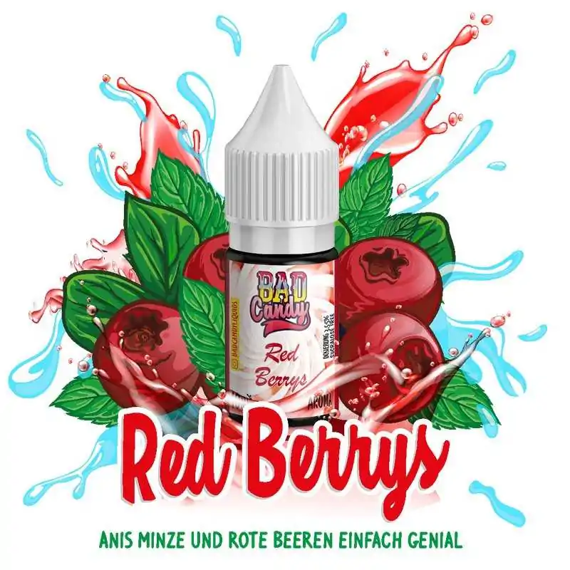 Red Berrys - 10ml von Bad Candy - Aroma (DIY)Lieferumfang: Red Berrys - 10ml von Bad Candy - Aroma (DIY)Geschmack: Red Berry ist eine leckere Mischung aus roten Beeren, etwas Anis und einem Hauch Minze für die Frische.ArtikeltypAromen-KonzentrateHerstellerBad CandyNatürlich100% NatürlichGeschmackBeeren, Frisch, Minze, Süss, WürzigVerwendete AromenAnis, Beeren-Rot, MinzeInhaltsstoffeKünstliche Aromen, Naturidentische Aromen, Propylenglykol E1520FlaschenartPE-FlascheTrägerstoffPropylenglykolInhalt / Grösse10.0 mlHerkunftDeutschlandDosierung - Liquids ca. 8 %11383Bad Candy Vape Longfill4,50 CHFsmoke-shop.ch4,50 CHF Red Berrys - 10ml von Bad Candy - Aroma (DIY)Lieferumfang: Red Berrys - 10ml von Bad Candy - Aroma (DIY)Geschmack: Red Berry ist eine leckere Mischung aus roten Beeren, etwas Anis und einem Hauch Minze für die Frische.ArtikeltypAromen-KonzentrateHerstellerBad CandyNatürlich100% NatürlichGeschmackBeeren, Frisch, Minze, Süss, WürzigVerwendete AromenAnis, Beeren-Rot, MinzeInhaltsstoffeKünstliche Aromen, Naturidentische Aromen, Propylenglykol E1520FlaschenartPE-FlascheTrägerstoffPropylenglykolInhalt / Grösse10.0 mlHerkunftDeutschlandDosierung - Liquids ca. 8 %11383Bad Candy Vape Longfill4,50 CHFsmoke-shop.ch4,50 CHF