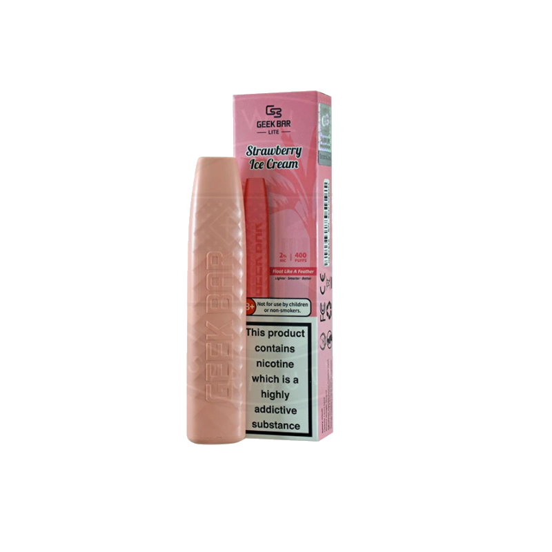 Geek Bar Lite Disposable Vape Strawberry Ice Cream 2% SaltLieferumfang: 1x Geek Bar Lite Disposable Vape Strawberry Ice Cream 2% Salt Nic/1.8ml (Einweg E-Zigarette)2ml Hülse mit außergewöhnlichen fruchtigen Aromen.Vorgefüllte Hülse. TPD BEREITSchlankes, modernes und diskretes Format.Eingebauter 500mAh-Akku.Automatische Auslosung.20mg Nikotin Flüssigkeit.Vape 550 Züge auf Ihrer E-Zigarette mit großartigem Geschmack.11420geekvape3,50 CHFsmoke-shop.ch3,50 CHF Geek Bar Lite Disposable Vape Strawberry Ice Cream 2% SaltLieferumfang: 1x Geek Bar Lite Disposable Vape Strawberry Ice Cream 2% Salt Nic/1.8ml (Einweg E-Zigarette)2ml Hülse mit außergewöhnlichen fruchtigen Aromen.Vorgefüllte Hülse. TPD BEREITSchlankes, modernes und diskretes Format.Eingebauter 500mAh-Akku.Automatische Auslosung.20mg Nikotin Flüssigkeit.Vape 550 Züge auf Ihrer E-Zigarette mit großartigem Geschmack.11420geekvape3,50 CHFsmoke-shop.ch3,50 CHF