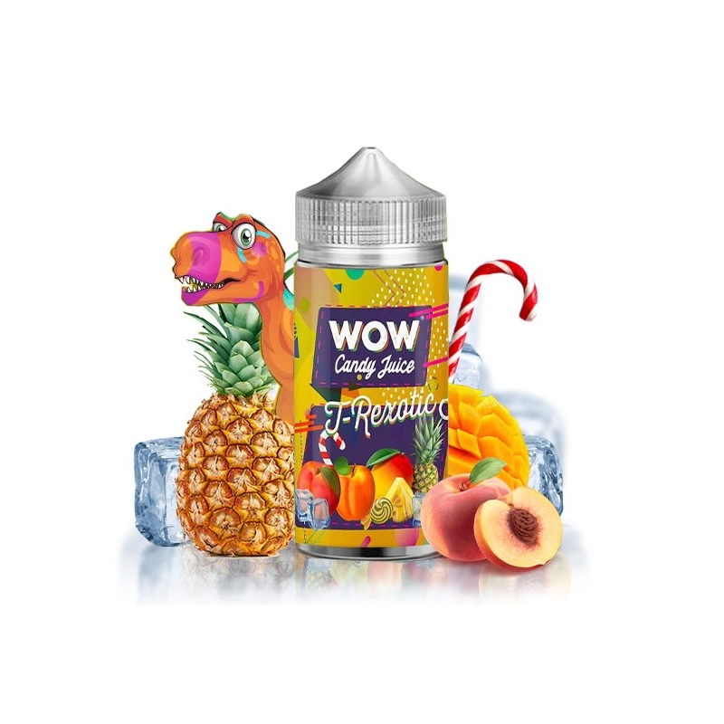 T-Rexotic 0mg 100ml - WOW by Candy JuiceT-Rexotic 0mg 100ml - WOW by Candy Juice Geshmack:Weiche Mango, saftige Ananas und zarter Pfirsich mit einem Hauch von frischem Bonbon!  Marke Candy JuiceLand FrankreichFruchtig-frischer GeschmackVerhältnis PG/VG 40/60Verpackung 120ml PE-Flasche mit kindersicherem VerschlussInhalt 100mlNikotin-Dosierung 0mgSucralose Nein 11444WOW - Candy Juice - Frankreich22,00 CHFsmoke-shop.ch22,00 CHF