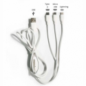 Multifunktions - USB Kabel 3 in 1 Type C, Micro USB, Lightning (Iphone)