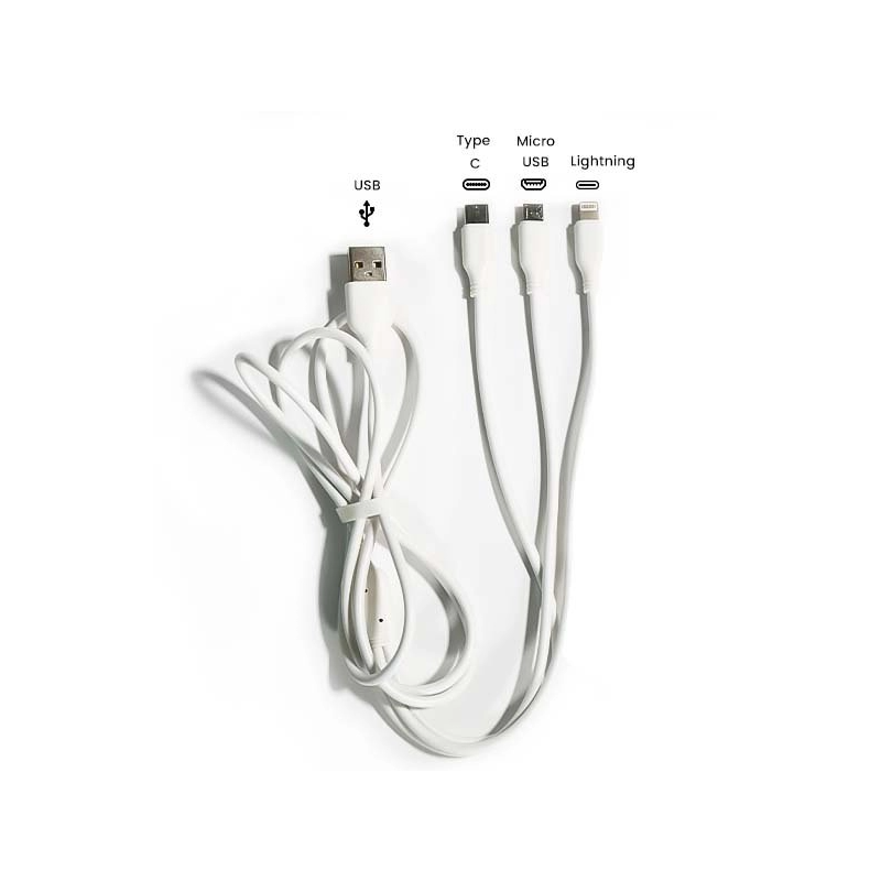 Multifunktions - USB Kabel 3 in 1 Type C, Micro USB, Lightning (Iphone)LieferumfangMultifunktions - USB Kabel 3 in 1 Type C, Micro USB, Lightning (Iphone) 3 in 1 Kabel.Eingang: USBAusgänge: Lightning, Typ C und Micro Usb.Schnellladung: 2,1 A für 3 Geräte gleichzeitig.Anti-Knoten-Kabel.Gesamtlänge mit Kabel: 120cm11492Smoke-Shop.ch8,50 CHFsmoke-shop.ch8,50 CHF