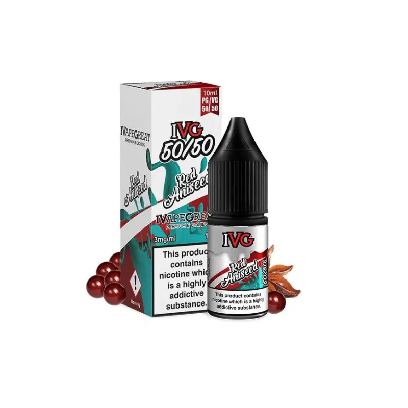 10ml I VG 50:50 Red Anised 3/6/12 mg TPD E-LiquidLieferumfang: 10ml I VG 50:50 Red Anised 3/6/12 mg TPD E-LiquidRed Aniseed by IVG features red fruits with hints of aniseed and menthol.Geschmack: Red Aniseed von IVG enthält rote Früchte mit einem Hauch von Anis und Menthol.in vers. Nikotnstärken verfügbar11501I VG (I Vape Great) Premium Liquids6,20&nbsp;CHFsmoke-shop.ch6,20&nbsp;CHF