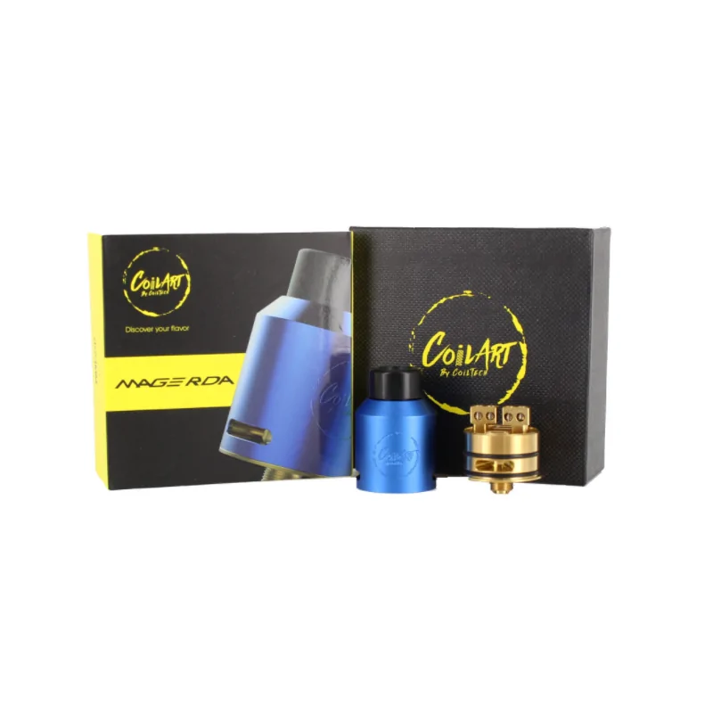 CoilArt Mage RDA - Tröpfelverdampfer - Selbstwickler - vers. FarbenLieferumfang:1x CoilArt MAGE&nbsp;RDA24 mm Durchmesser40 mm Gesamthöhe24K vergoldetes DeckEinstellbarer LuftstromVergoldeter 510er KontaktPEEK-IsolatorSchwarze Delrin-Tropfspitze3805Coilart10,20&nbsp;CHFsmoke-shop.ch10,20&nbsp;CHF