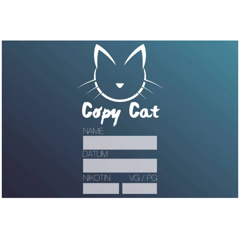Copy Cat - Etikett für 120 ml Leerflaschen - 120x80mm - gratis0"Copy Cat" - Etikett für Leerflaschen - 120x80mmMit diesen Etiketten, vergisst du nie mehr was sich in deiner Flasche befindet.Motiv: Copy Cat BlauGröße: 120x80mm - perfekt z.B. für 120ml Chubby Gorilla Flaschen 11665Copy Cat0,00 CHFsmoke-shop.ch0,00 CHF Copy Cat - Etikett für 120 ml Leerflaschen - 120x80mm - gratis0"Copy Cat" - Etikett für Leerflaschen - 120x80mmMit diesen Etiketten, vergisst du nie mehr was sich in deiner Flasche befindet.Motiv: Copy Cat BlauGröße: 120x80mm - perfekt z.B. für 120ml Chubby Gorilla Flaschen 11665Copy Cat0,00 CHFsmoke-shop.ch0,00 CHF