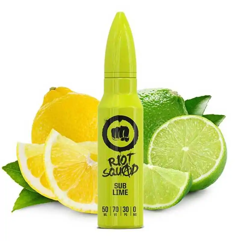 Sub Lime - Riot Squad Liquid 50ml 0mg - ShortfillSub Lime - Riot Squad Liquid 50ml 0mg - Shortfillgeliefertin cooler Patronen FlascheGeschmack:&nbsp;Der perfekte Mix aus Limette und Zitrone.Zusammensetzung:&nbsp;70 VG / 30 PGInhaltstoffe:&nbsp;Propylenglycol (PG) E1520 (Ph. Eur.), Glycerin, natürliche/naturidentische AromastoffeFlasche:&nbsp;50ml überdosiertes Liquid in einer 60ml PET FlascheHerstellungsland:&nbsp;UK----------------------------------------------------------------------------------------------------------LIEFERUMFANG50ml&nbsp;Riot Squad Liquid----------------------------------------------------------------------------------------------------------ANWENDUNG:&nbsp;Die&nbsp;Riot Squad Liquide&nbsp;(50ml Inhalt) werden in 60ml Flaschen ausgeliefert um diese mit 0er Base oder mit bis zu zwei Nikotinshots aufzufüllen.Geschmacksrichtung:Limette, Zitrone&nbsp;11669Riot Squad19,90&nbsp;CHFsmoke-shop.ch19,90&nbsp;CHF