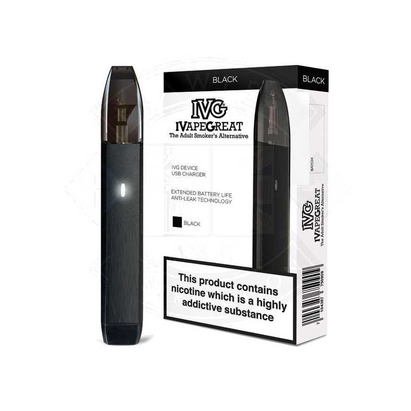 I VG POD Device (ohne Pods) schwarz - 450 mHaI VG POD Device (ohne Pods) Farbe schwarzDas IVG Pod Kit enthält alles, was der ideale Einsteiger jemals brauchen könnte. Jedes Gerät enthält einen 450mAh-Akku, der mit einer vollen Ladung einen ganzen Tag lang hält. Der IVG Pod ist sehr intuitiv, alles was Sie tun müssen, ist einen Pod in das kompakte Gerät einzusetzen und mit dem Dampfen zu beginnen.Das Gerät ist zugaktiviert und wurde entwickelt, um das echte Erlebnis des Zuges an einer Zigarette zu replizieren. Im Vergleich zu seinen Vorgängern verfügt das neue IVG Pod-Gerät nun über Anti-Leck-Eigenschaften und wurde mit einer 2ml Saftkapazität aufgerüstet. Die Pods wurden entwickelt, um den absolut besten Geschmack mit einem intelligenten Airflow-System zu liefern, um Ihnen die beste Menge an Dampf zu geben.Merkmale:Innovatives DesignEinfachheitSanfter Luftstrom AuslaufsicherLanglebige 450mAh Batterie11852I VG (I Vape Great) Premium Liquids8,40 CHFsmoke-shop.ch8,40 CHF I VG POD Device (ohne Pods) schwarz - 450 mHaI VG POD Device (ohne Pods) Farbe schwarzDas IVG Pod Kit enthält alles, was der ideale Einsteiger jemals brauchen könnte. Jedes Gerät enthält einen 450mAh-Akku, der mit einer vollen Ladung einen ganzen Tag lang hält. Der IVG Pod ist sehr intuitiv, alles was Sie tun müssen, ist einen Pod in das kompakte Gerät einzusetzen und mit dem Dampfen zu beginnen.Das Gerät ist zugaktiviert und wurde entwickelt, um das echte Erlebnis des Zuges an einer Zigarette zu replizieren. Im Vergleich zu seinen Vorgängern verfügt das neue IVG Pod-Gerät nun über Anti-Leck-Eigenschaften und wurde mit einer 2ml Saftkapazität aufgerüstet. Die Pods wurden entwickelt, um den absolut besten Geschmack mit einem intelligenten Airflow-System zu liefern, um Ihnen die beste Menge an Dampf zu geben.Merkmale:Innovatives DesignEinfachheitSanfter Luftstrom AuslaufsicherLanglebige 450mAh Batterie11852I VG (I Vape Great) Premium Liquids8,40 CHFsmoke-shop.ch8,40 CHF