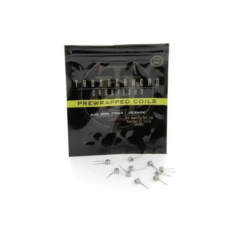 Coils Kanthal Vorgewickelt - 10 Stück / 0.4mm ThunderheadLieferumfang: Coils Kanthal Vorgewickelt - 10 Stück / 0.4mm ThunderheadPackung mit 10 vorgefertigten Coils mit einer Dicke von 0,4 mm und einem Wert von 0,7 oder 0,9 Ohm.11936Thunderhead3,60 CHFsmoke-shop.ch3,60 CHF Coils Kanthal Vorgewickelt - 10 Stück / 0.4mm ThunderheadLieferumfang: Coils Kanthal Vorgewickelt - 10 Stück / 0.4mm ThunderheadPackung mit 10 vorgefertigten Coils mit einer Dicke von 0,4 mm und einem Wert von 0,7 oder 0,9 Ohm.11936Thunderhead3,60 CHFsmoke-shop.ch3,60 CHF
