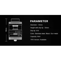 Aromamizer RAGNAR RDTA 18 ml von Steam Crave - SilberLieferumfang1x Steamcrave Aromamizer Ragnar RDTA1x Steamcrave Postless Deck1x Kaminreduzierung1x 18ml Glas1x Ersatzteil1x BedienungsanleitungSteamcrave bringt mit dem Ragnar RDTA den nächsten Riesen auf den Markt. Der Verdampfer hat einen Durchmesser von sagenhaften 35mm und passt damit perfekt auf den hauseigenen Hadron oder PMW Mod. Der Ragnar RDTA hat ein Fassungsvermögen von unglaublichen 18ml und bietet, wie von Steamcrave gewohnt, eine Menge Platz zum Wickeln. Man kann bei dem großzügig gestalteten Deck auch dicke Drähte oder Spezielwicklungen verwenden. Zudem ist der Verdampfer auf einen offenen Zug ausgelegt, was auch von dem 22mm Driptip im Honeycomb Design unterstrichen wird. Damit man auch problemlos das Mesh-Deck (nicht im Lieferumfang enthalten) nutzen kann, liegt ein Adapter bei, der die Kammer dementsprechend verkleinert. Somit hat man auch bei den diversen Verfügbaren Decks freie Auswahl. Somit ist der Steamcrave Aromamizer Ragnar RDTA ein vielseitig einsetzbarer und sehr hochwertig verarbeiteter Verdampfer, der insbesondere auf großen Akkuträgern optisch neue Maßstäbe setzt. Technische DatenMaße: 56,9mm x 35,0mmDrip Tip: 22mm Resin Drip TipDeck: Postless DeckZugverhalten: offenes DTLFüllvolumen: 18mlBefüllung: Topfill-SystemAirflow:  Stufenlos regulierbar 9409steam Crave59,90 CHFsmoke-shop.ch59,90 CHF