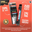 Frunk Bar PRO - 800 Puff - 650 mah - 20mg -vers. Geschmacksrichtungen