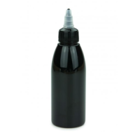 PET Flasche 150 ml weiss/schwarz Tülle mit on/off Verschluss