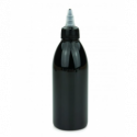 PET Flasche 250 ml weiss/schwarz Tülle mit on/off Verschluss