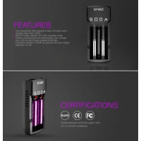 Soda - Neue Version - Dual AC/DC Ladegerät - EfestSoda - Neue Version - Dual AC/DC Ladegerät - EfestEfest Soda Ladegerät für Li-Ionen-Akkus CE, RoHs zertifiziertDas Efest Soda Ladegerät verfügt über zwei intelligente, unabhängig voneinander funktionierende Ladeschächte. Das Efest Soda kann entweder mit dem 230V Netzteil oder 12-24V KFZ Ladekabel betrieben werden. (Kfz-Ladekabel nicht im Lieferumfang)Folgende Li-Ion Akkutypen können geladen werden:10440, 14500, 16340, 17340, 18350, 18490, 18500, 18650, 26500, 26650, 20700, 217003,6V und 3,7V Li-Ionen AkkusProduktinformationen:einfache unkomplizierte BedienungLadevorgang erfolgt nach Selbstprüfung und Analyse der Akkus vollkommen automatischEinzelschachtüberwachung für 1-2 Li-Ion AkkusEinzelschachtüberwachung, Hohe Sicherheit durch Schutzelektronik Überspannungs-, Kurzschluss- und Verpolungsschutz.Geeignet für Li-Ionen Akkus 12084Efest23,00 CHFsmoke-shop.ch23,00 CHF Soda - Neue Version - Dual AC/DC Ladegerät - EfestSoda - Neue Version - Dual AC/DC Ladegerät - EfestEfest Soda Ladegerät für Li-Ionen-Akkus CE, RoHs zertifiziertDas Efest Soda Ladegerät verfügt über zwei intelligente, unabhängig voneinander funktionierende Ladeschächte. Das Efest Soda kann entweder mit dem 230V Netzteil oder 12-24V KFZ Ladekabel betrieben werden. (Kfz-Ladekabel nicht im Lieferumfang)Folgende Li-Ion Akkutypen können geladen werden:10440, 14500, 16340, 17340, 18350, 18490, 18500, 18650, 26500, 26650, 20700, 217003,6V und 3,7V Li-Ionen AkkusProduktinformationen:einfache unkomplizierte BedienungLadevorgang erfolgt nach Selbstprüfung und Analyse der Akkus vollkommen automatischEinzelschachtüberwachung für 1-2 Li-Ion AkkusEinzelschachtüberwachung, Hohe Sicherheit durch Schutzelektronik Überspannungs-, Kurzschluss- und Verpolungsschutz.Geeignet für Li-Ionen Akkus 12084Efest23,00 CHFsmoke-shop.ch23,00 CHF