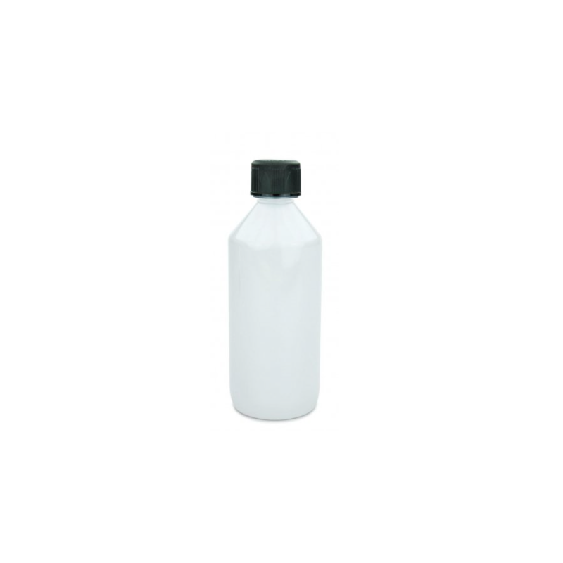 PET leere Flasche 1/2 Liter (500 ml) mit Originalität-VerschlussLieferumfang:  1x PET leere Flasche 1/2 Liter (500 ml) mit Originalität-VerschlussPET Laborflaschen sind für Lebensmittel geeignet! Nach Beschädigung der Hygieneverpackung kein Umtausch oder Rücknahme!Eigenschaften PET Labor Flasche:Eigenschaften Schraubverschluss:Nennvolumen:500 mlOriginalität:JaRandvoll Volumen:523 mlHöhe:24,2 mmDurchmesser:69,5 mmGewinde:28 ROPPHöhe:179 mmFarbe:SchwarzInnendurchmesser Öffnung:21,9 mmDichteinlage:EPE Liner, Alu kaschiertGewinde:28 ROPPMaterial:PE-HDFarbe:WeißOberfläche:geriffelt, mattMaterial:PETHöhe Etikett maximal:110 mmDetailbeschreibung Laborflasche:500 ml PET Veral Flasche weiss mit glänzender Oberfläche.Gewinde 28 ROPP - für Verschlüsse mit Originalitätsschutz geeignet.PET Schrägschulter bzw. Veral Flaschen werden hauptsächlich für Pharma Produkte und im kosmetischen Bereich eingesetzt.PET Flaschen sind für eine Vielzahl von Füllgütern verwendbar, diese Kunststoffflasche ist auch für Lebensmittel zugelassen und ist somit lebensmittelecht.Dieser PET Behälter ist sehr gut restentleerbar.Detailbeschreibung 28 mm Schraubverschluss:Schraubverschluss 28 ROPP mit Originalitätssicherung.Dieser Schraubverschluss ist mit einer Kindersicherung - KISI - ausgestattet.Eine EPE (extrudiertes Polyethylen) Einlage mit Alu Kaschierung im Verschluss sorgt für die perfekte Abdichtung.12095Flaschen1,90 CHFsmoke-shop.ch1,90 CHF